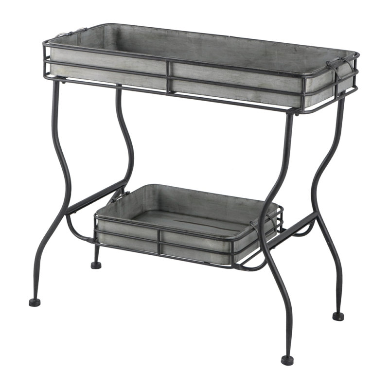32X15x31" Maggie Galvanized Tray Table Accent Table