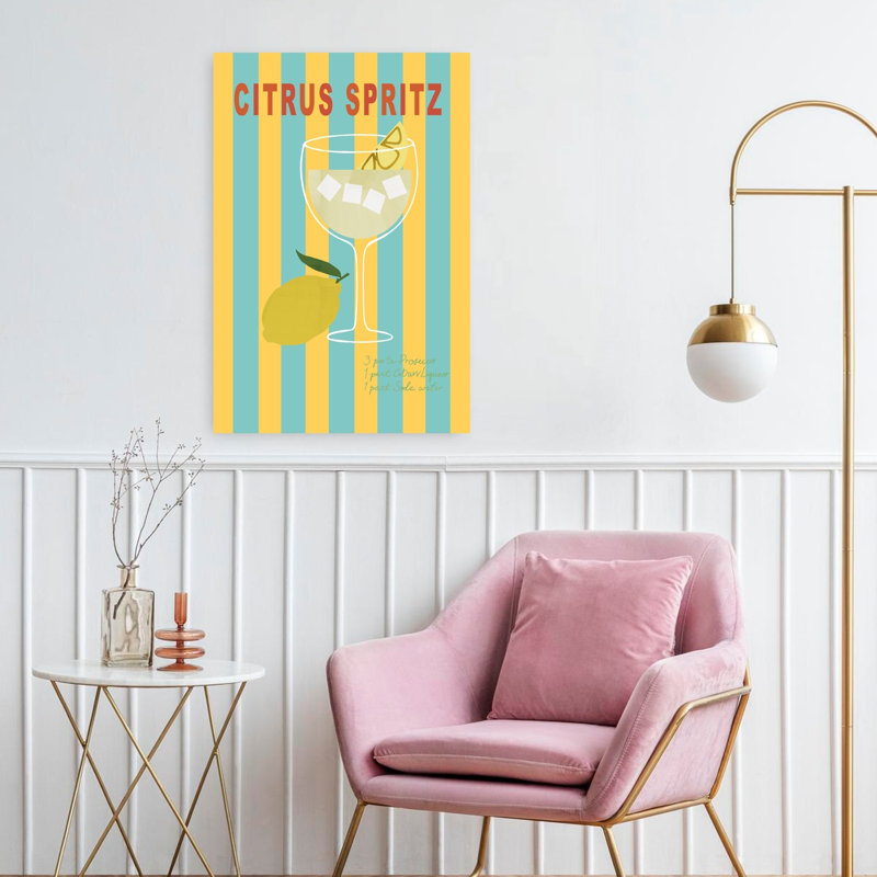 Art mural abstrait et abstrait citronnier, H 24 po x l 16 po