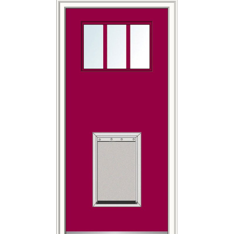 Porte d'entrée pré-montée en fibre de verre Craftsman, H 80 po x l 36 po x P 1,75 po, Ouverture vers la gauche