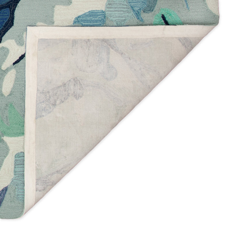 Tapis bleu touffeté à la main Walczak, Rectangle 2 pi x 3 pi
