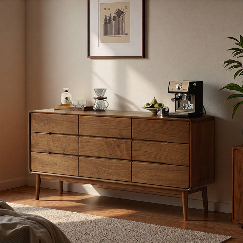 Commode d'appoint en noyer noir Living Room, H 33,46 po x l 70,87 po x P 15,75 po