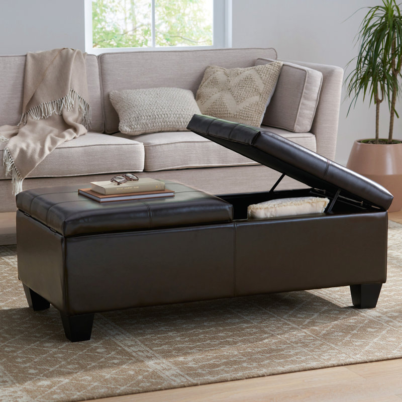 Repose-pieds avec rangement - dessus double