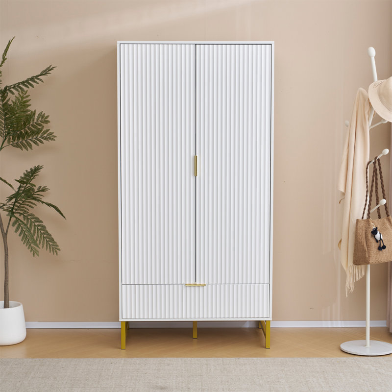 Majzara 2 Door Manufactured Wood Wardrobe, White