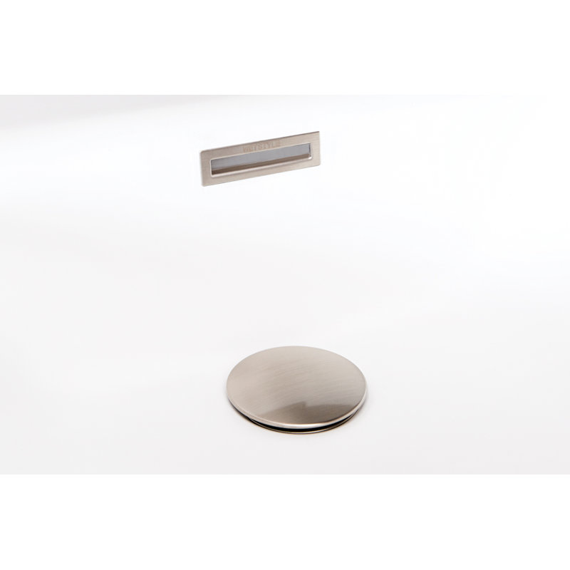 BE 65'' L Soaking Bathtub, Brushed Nickel, Matte White