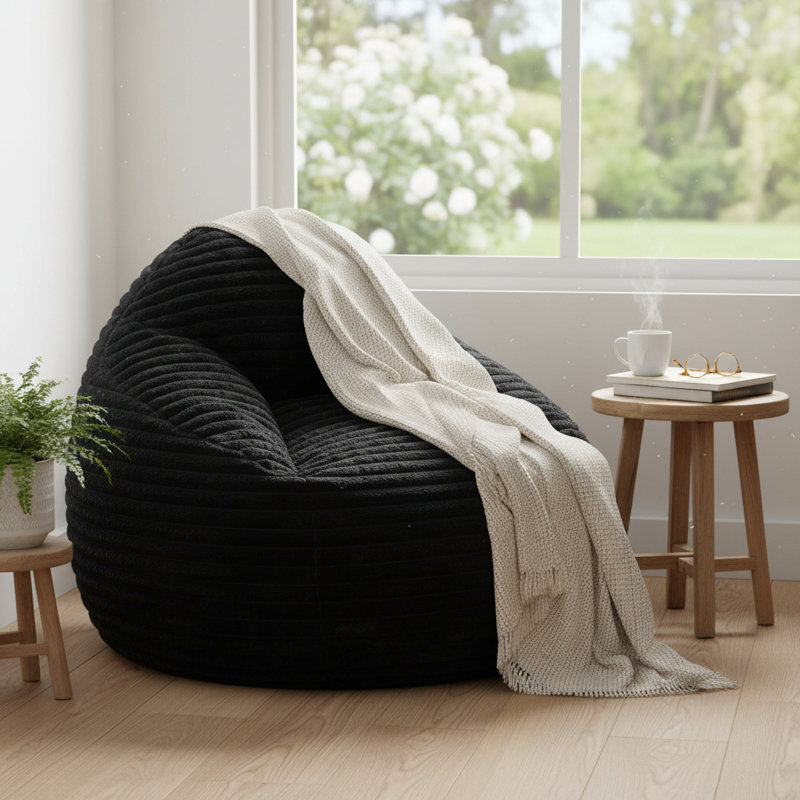 Fauteuil à billes 39 pouces avec rembourrage en mousse à mémoire de forme, canapé confortable pour dortoir, appartement, salon