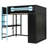 Neriah Wood Loft Bed with Desk, Open Wardrobe & RGB Light-126026096