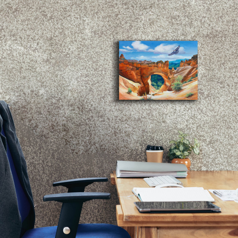 «Hawk Over Bryce Canyon» par John Zaccheo, H 12 po x l 16 po x P 0,75 po