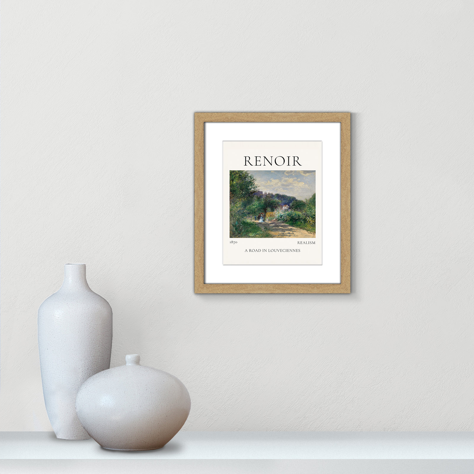 Rocchetto "A Road in Louveciennes" Print, Natural Single Picture Frame, Yes, 15" H x 13" W x 1.25" D