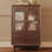 Walnut Solid Wood Textured Glass Sideboard Cabinet