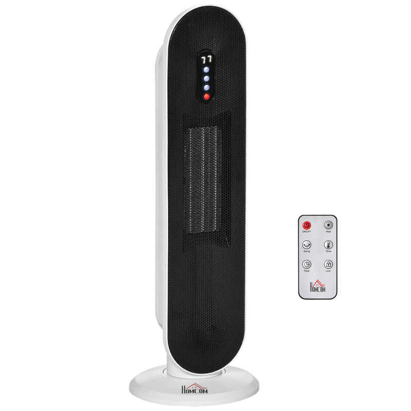 HomCom 1500 Watt 6450 BTU Electric Tower Space Heater with Adjustable Thermostat , Remote Included and with Digital Display
