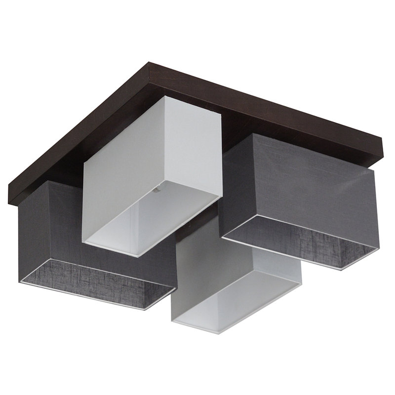Judkins Semi Flush Mount, Clear graphite/Grey, Silver