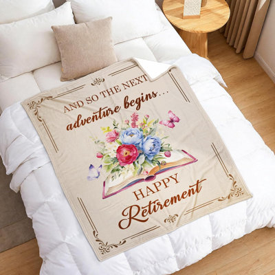 Cadeau de retraite pour femme, couverture de cadeaux de retraite pour femme, cadeaux de retraite pour ami, enseignant, couverture familiale 80 po x 60 po
