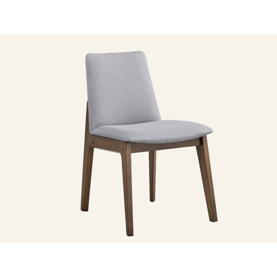 Ensemble de 2 chaises d'appoint Kaela en tissu gris clair et finition noyer
