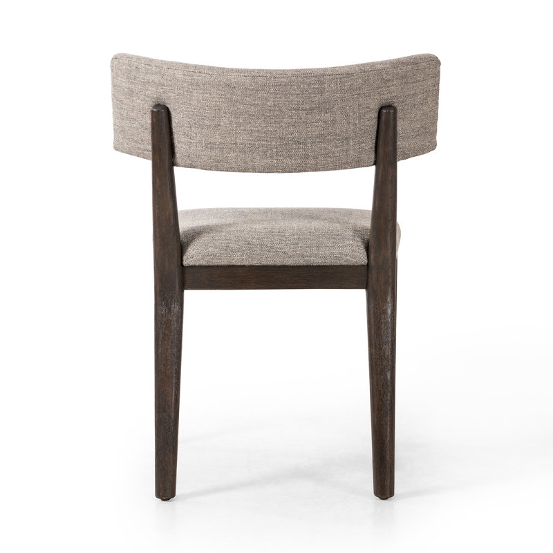 Cardell Fabric Side Chair in Alcala Nickel, Polyester Blend Alcala Nickel, Burnt Parawood