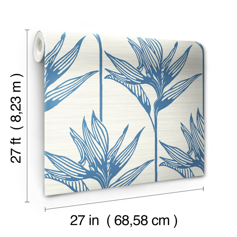Papier peint oiseau de paradis Boleyn, Bleu