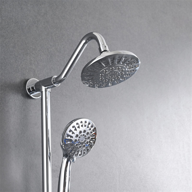 6 Inch Rain Shower Head With Handheld Shower Head Bathroom Rain Shower System, Chrome