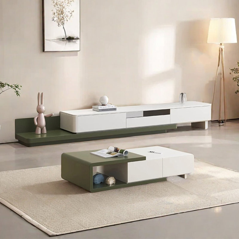 Stretchable TV Stand and Coffee Table Set