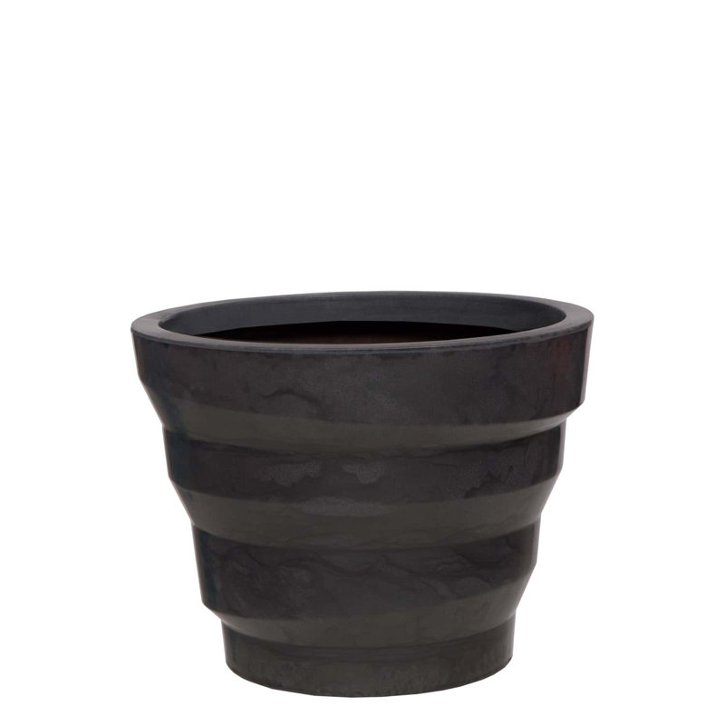 Pot à fleurs rond Kaofen ECOBO EcoFriendly, H 13,4 po x l 17,7 po x P 17,7 po, Gris foncé