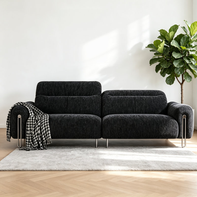 Black Casual Creative Sofa, 110.24" W
