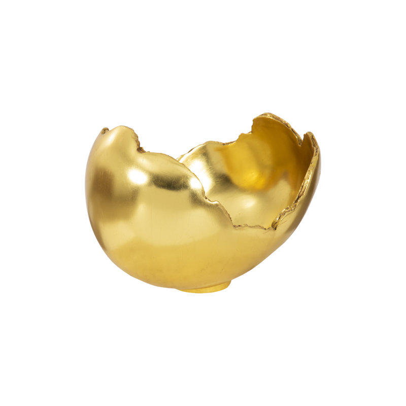 Bol Burled, résine, finition feuille d'or