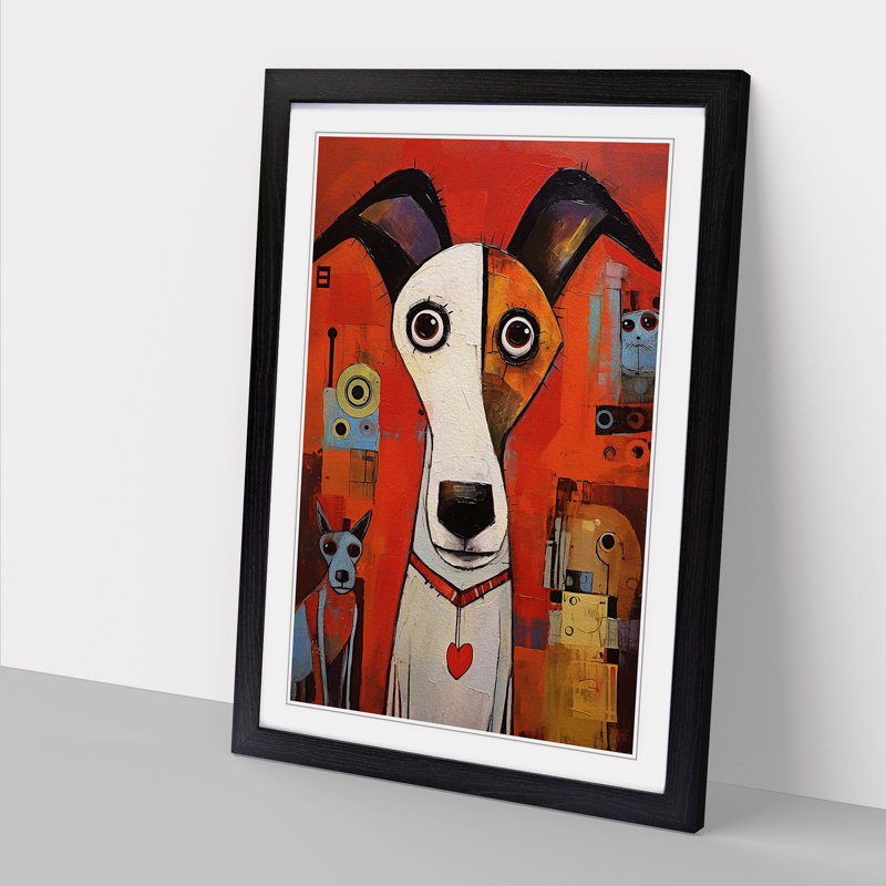 Jack Russell Dadaism - Framed Print, 64cm H x 46cm W x 2cm D, Black Framed
