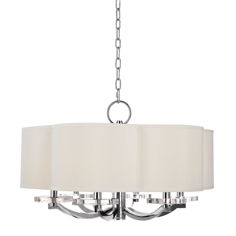 Garrison 6 - Light Dimmable Drum Chandelier, Polished Nickel