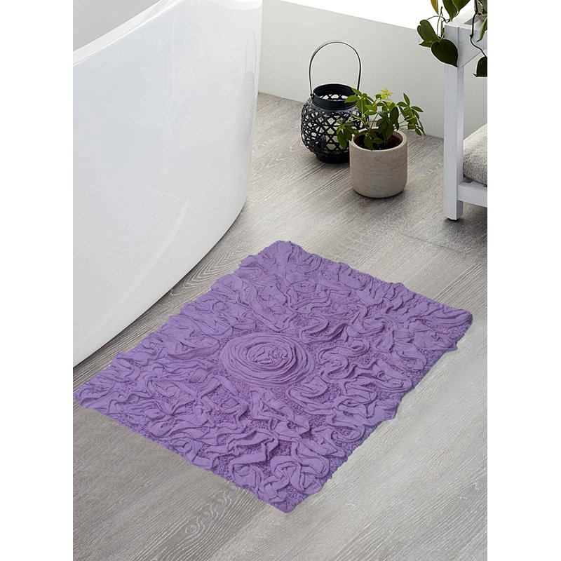 Skak Cotton Bath Rug, Purple, 21" W x 34" L
