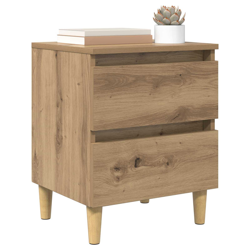 40cm W Manufactured Wood Bedside Table, Artisan Oak