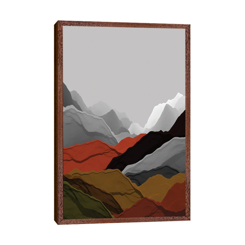 Beautiful Mountains VI by Angel Estevez - Print on Canvas, 101.6cm H x 66.04cm W x 3.81cm D, Classic Brown Wood Framed
