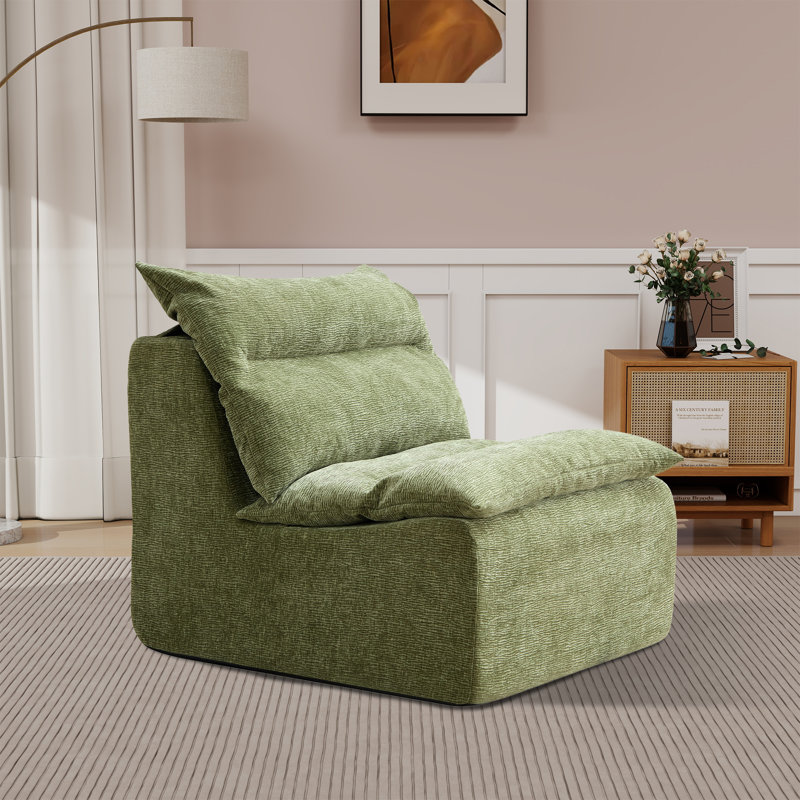 Fauteuil d'appoint sans accoudoirs l 31,47 po, Polyester vert