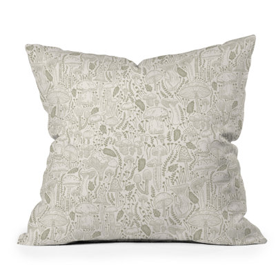 Iveta Abolina Mushrooms Sage Throw Pillow