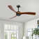 Wood Ceiling Fan No Light With Remote Control, Low Profile Ceiling Fan Without Light,Noiseless Reversible Dc Motor With Timer