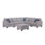 Canapé modulaire en L gris clair de 7 po avec repose-pieds et porte-gobelet Cooper-1938638407
