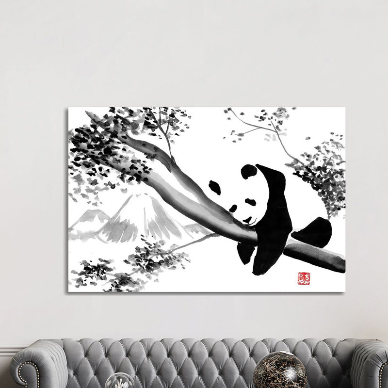 Panda's Tree by Péchane - Print on Canvas, Wrapped Canvas, 101.6 cm H x 66.04 cm W x 3.175 cm D