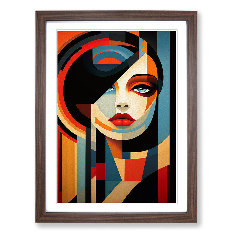Single Picture Frame Print on Wood, 64cm H x 46cm W, Walnut Framed