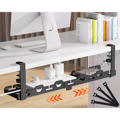 Metal Desk Cable Management Tray with Clamp