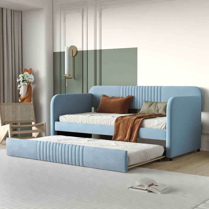 Upholstered Daybed, Light Blue