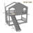 Bonwell 41.3" W x 78.7" D x 82.7" H Pine Wood Twin over Twin House Bunk Bed with Slide and Shelves