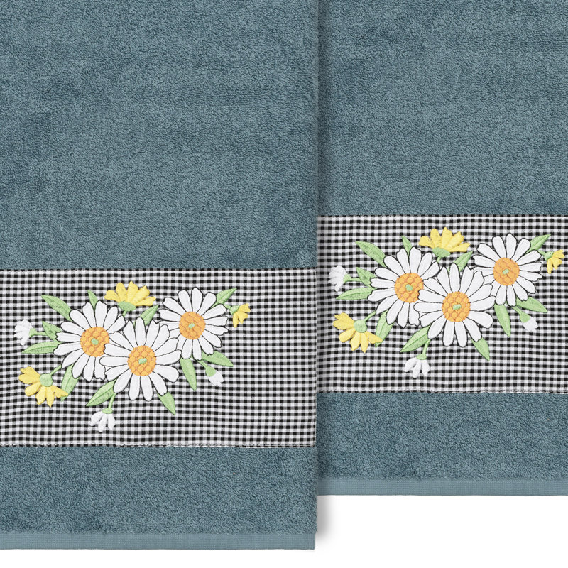 Serviette de bain 100% coton DAISY, Bleu sarcelle