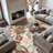 Beige Multi Botanical Scroll Area Rug-388437016