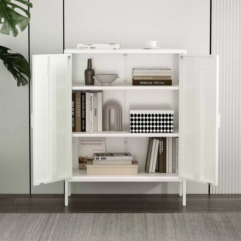 Armoire d'appoint 32 "en métal blanc
