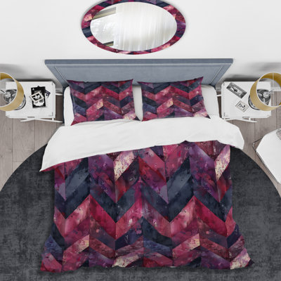 Ensemble de housse de couette Magenta Chevron Glam III - Transitional