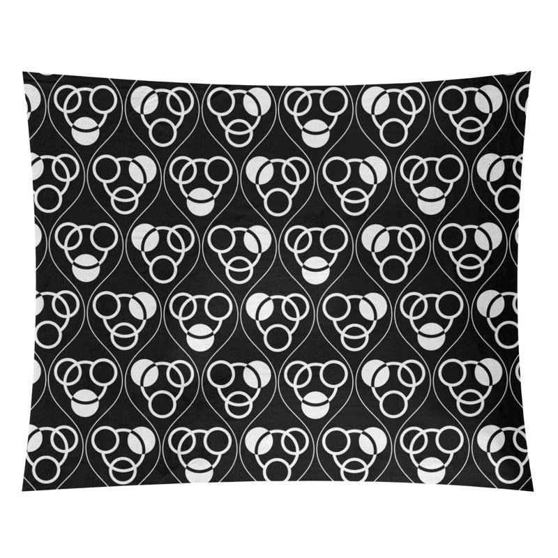 Jordao Polyester Tapestry, 68" H x 80" W, Black