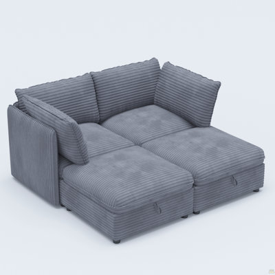 Canapé modulaire modulaire, siège de canapé convertible avec rangement, ensemble canapé-lit modulaire, combinaisons modulaires flexibles en tissu pour le salon (4 sièges)