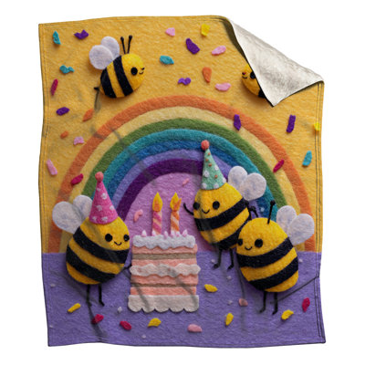 Felt Bees Birthday Cake Blankets