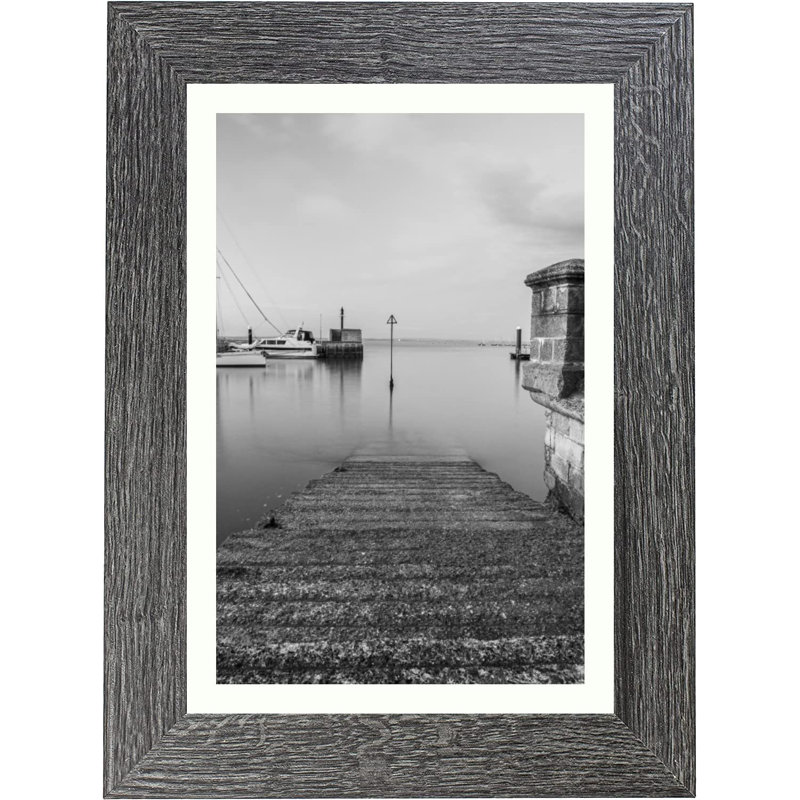 Picture Frame with Mat, Dark Grey