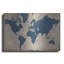 «Burlap World Map I Navy» par Sue Schlabach - impression de dessin sans cadre-2099511402