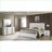 Bedroom Set Queen 4-Pc Contemporary White Wood with LED Headboard | Wood | Standard Beds