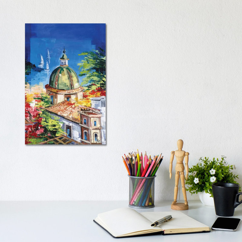 Positano by Roberto Di Viccaro - Wrapped Canvas Painting, 20.32 cm H x 30.48 cm W