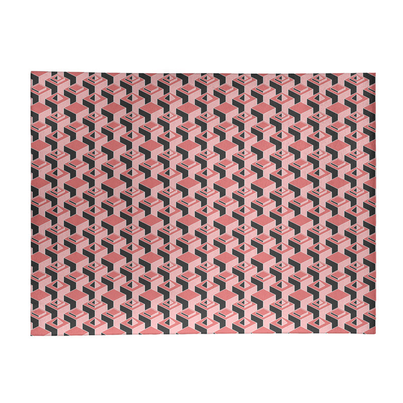 Tapis rose/noir skyscrapers, Rectangle 9 pi x 12 pi